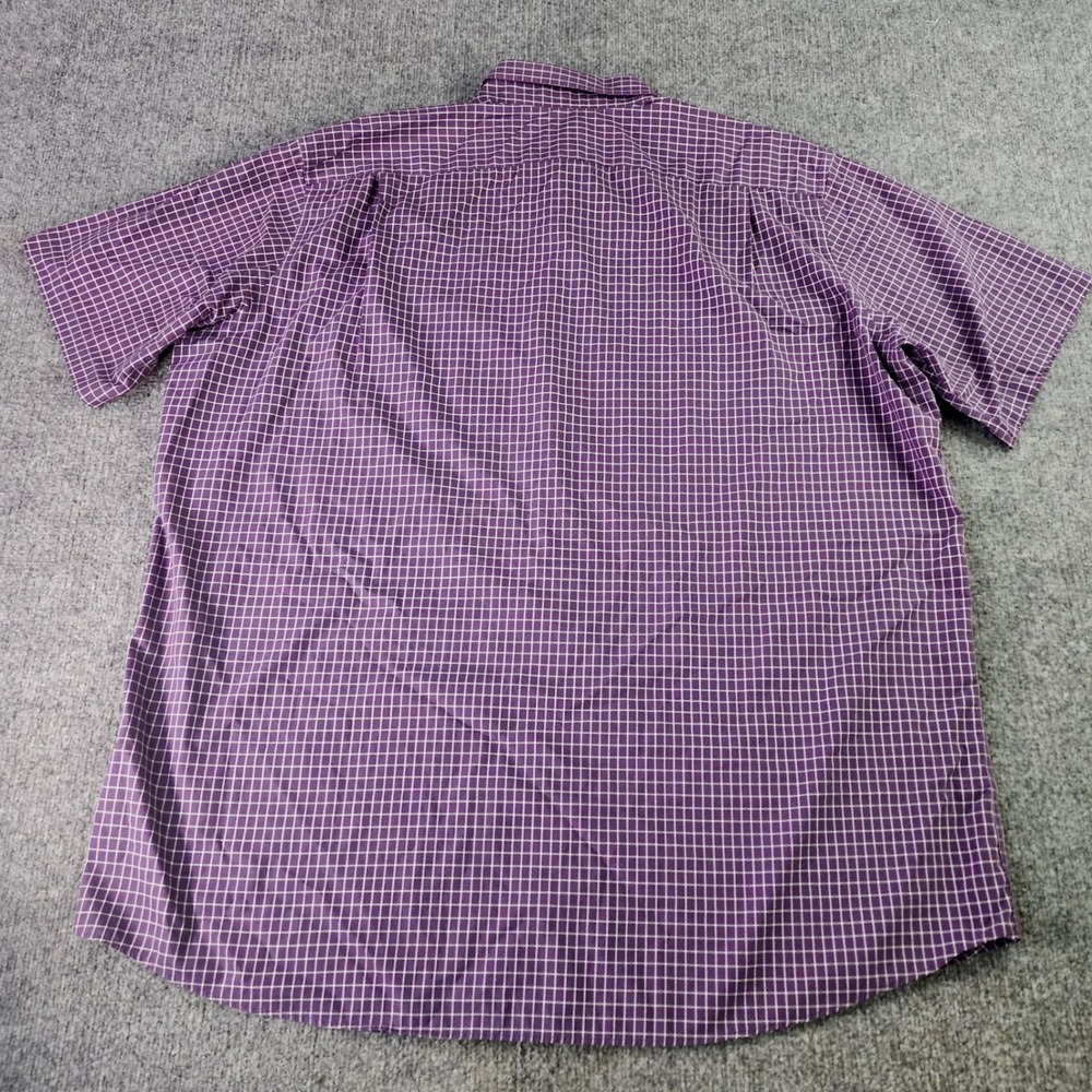 LL Bean Shirt Mens XXL Tall Purple White Check Button Down Wrinkle Resistant - Picture 3 of 11